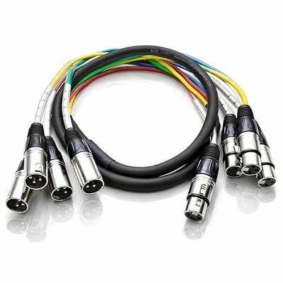 Seismic Audio - 4 Channel XLR Snake Cable - 5 Feet Long - Pro Audio Snake for Live Live, Recording, Studios, and Gigs - Patch, Amp, Mixer, Audio Interface 5'