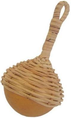 Africa Heartwood Project Single Jingle Caxixi Bottle Cap Shaker - 3" African Woven Basket with Gourd Base, Unique Jingle Sound - Handcrafted African Musical Instrument