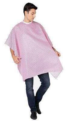 Betty Dain Seersucker Classic Barber Cutting/Styling Cape, Classic Seersucker Stripe, Soft, Machine Washable Nylon Fabric, Repels Hair, Snap Closure at Neck, Red/White Stripe, 45 x 54 inches