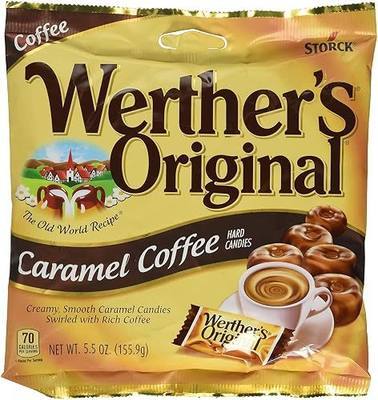 Werther's Original Caramel Coffee Hard Candies - Individually Wrapped Hard Candies for Halloween, Parties, or Snacks - 5.5 oz Bag (Pack of 1)