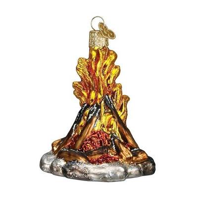 Old World Christmas Campfire Glass Blown Ornament for Christmas Tree, Handcrafted Holiday Decoration, Camping Collection