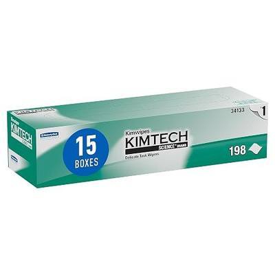 Kimtech Science Kimwipes Disposable Task Wipers 11-4/5 x 11-4/5" 34133, 15 Pack, 2940 Wipes | Pop-Up Box, White Sheets, Delicate Task Wipes