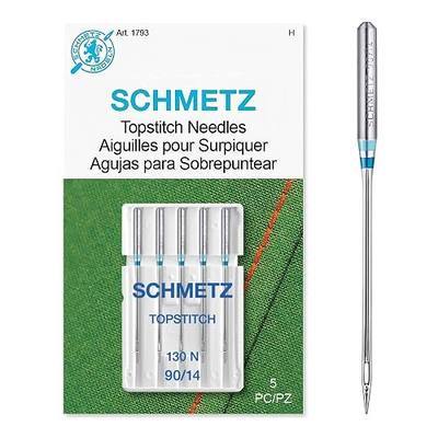 SCHMETZ Topstitch Sewing Machine Needles - Quilting & Topstitching Supplies, Size 90/14, 5-Needle Cards, Pack of 1