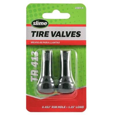 Slime 2080-A Tubeless Tire Valves 1¼", TR 413 45, Schrader Valve stem, Pack of 2 valves