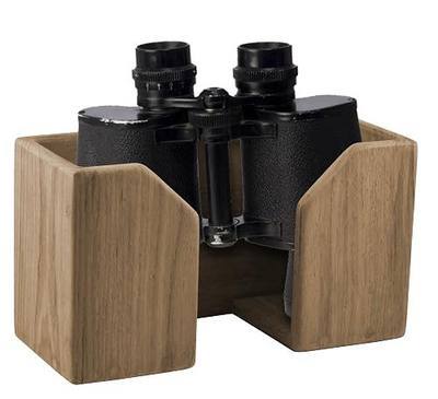 SeaTeak Wooden Binocular Rack Holder, 100% Solid Teak Wood, Large Size 9-1/4"x4-1/4, Versatile Design, Perfect for Boats, Cabins, RV's & Campers, Nautical Look