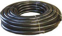 HydroMaxx 25 Feet x 2 Inch Black Flexible PVC Pipe, Hose and Tubing for Koi Ponds, Irrigation and Water Gardens.