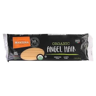 Mantova Italian Organic Angel Hair Pasta - Authentic, Premium-Quality Pasta for Classic Italian Recipes, Made with Certified Organic Ingredients, Perfect for Light Sauces and Elegant Meals, 1lb. (Pack of 6)