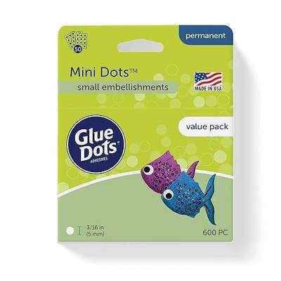 Glue Dots, Mini Dots Value Pack, Double-Sided, 3/16", 600 Dots, DIY Craft Glue Tape, Sticky Adhesive Glue Points, Liquid Hot Glue Alternative, Clear
