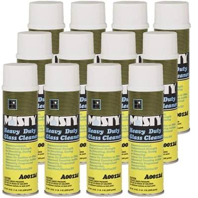 MISTY Heavy Duty Glass Cleaner - 19 oz (Case of 12) 1001482 - Professional-Strength, Foaming, Ammonia Free, Leaves No Residue or Film on Windows, Windshields, Mirrors