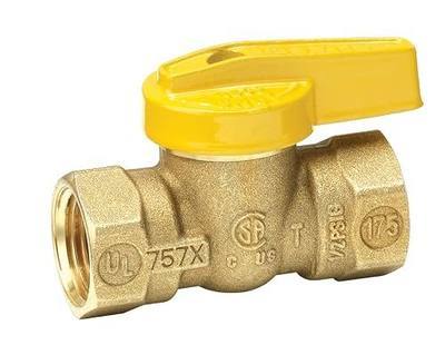 Homewerks VGV1LHB3B Premium Gas Ball Valve x Female Thread, 0.5-Inch, Brass