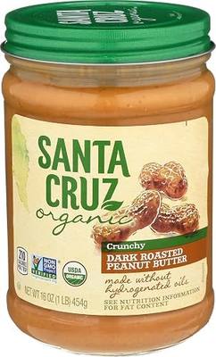 Santa Cruz Organics Crunchy Dark Roasted Peanut Butter, 16 oz