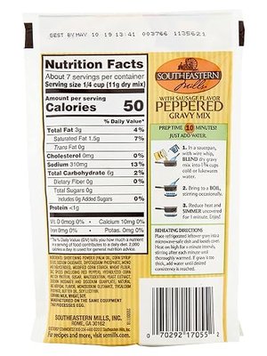 Southeastern Mills Old Fashioned Peppered Gravy Mix, With Sausage Flavor 2.75-Ounce (Pack of 24)