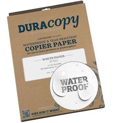 Rite in the Rain Waterproof (DURACOPY) Copier Paper, 8.5" x 11", White, 100 Sheet Pack (No. 6511) | DURACOPY, No. 6511