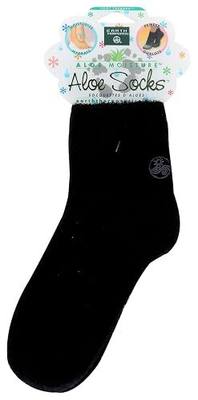Earth Therapeutics Aloe Vera Socks – Infused with Natural Aloe Vera & Vitamin E – Helps Dry Feet, Cracked Heels, Calluses, Rough Skin, Dead Skin - Use with Your Favorite Lotions - Black