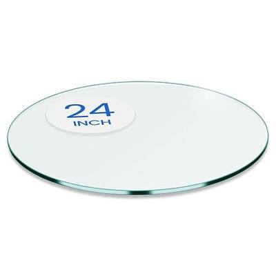 Dulles Glass 24" Round Glass Table Top, 1/4" Thick Clear Tempered Replacement Glass, Flat Polished Edge for Coffee, Dining, Patio Tables & Furniture Protection