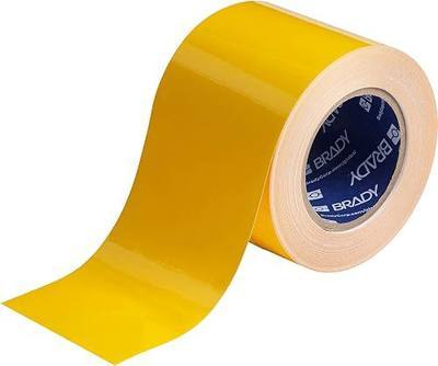 Brady ToughStripe Floor Marking Tape - Yellow, Non-Abrasive Floor Tape - 2" Width, 100' Length for Concrete, Harsh Conditions, Forklift, High Traffic Floors (104312)