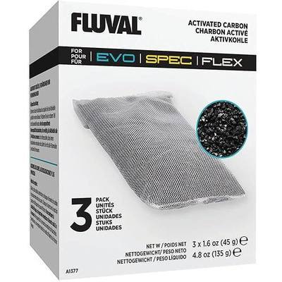Fluval Spec/Evo/Flex Activated Carbon, Replacement Aquarium Filter Media, 3-Pack, A1377 | Replacement Aquarium Filter Media