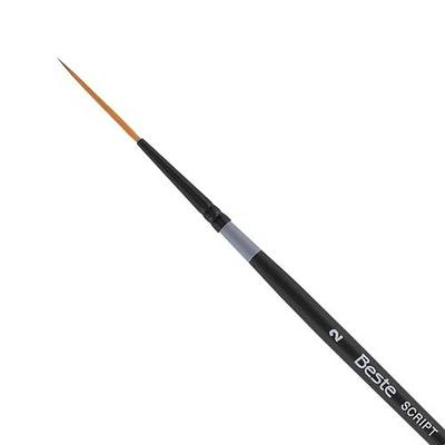 Creative Mark Beste Golden Taklon Script Liner, #2 Artist Paint Brush, Professional Watercolor Brushes, for Acrylic Painting, Short Handle, Sharp Edges, Hand-Tied & Shaped