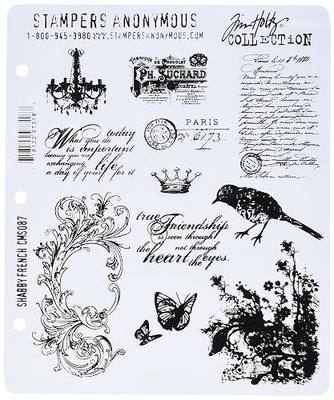 Stampers Anonymous Tim Holtz Cling Stamps 7"X8.5", Shabby French
