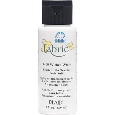 FolkArt 4400 Fabric Brush On Acrylic Paint, 2 oz, Wicker White