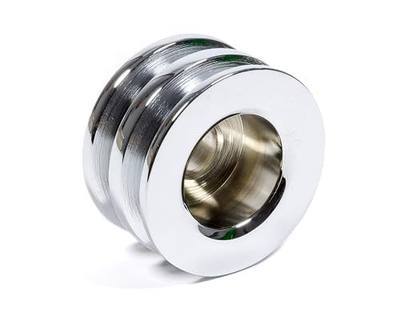 Powermaster Alternator Pulley, V-Belt, 2 Groove, 2.625 in Diameter, Steel, Chrome, Powermaster Alternators, Each