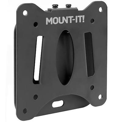 Mount-It! Ultra Low Profile Fixed TV Wall Mount for 13 to 32" Inch Screens, Slim TV Wall Mount Fits VESA 75 and 100 mm, Flush TV Bracket 0.55" Design with 60 lb Capacity, Built-in Bubble Level
