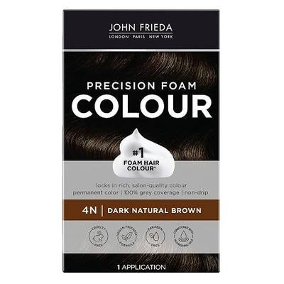 John Frieda Precision Foam Colour Dark Natural Brown 4N, 1 Application | Full Gray Coverage, Anti-Fade Color, Natural Brown Tone, Deep Saturation, Easy Foam Application
