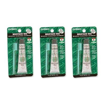 Clubman Pinaud Moustache Wax with Comb Applicator, Neutral, 0.5 Oz (Pack of 3)
