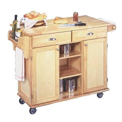 Homestyles General Line Natural Wood Mobile Kitchen Cart