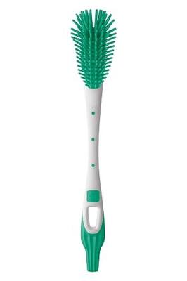 MAM Baby Bottle Cleaning Brush, Soft Brush Baby Bottle Cleaner, BPA-Free Rubber Cleaning Brush for Bottles and Cups, Yellow/White, 1-Count