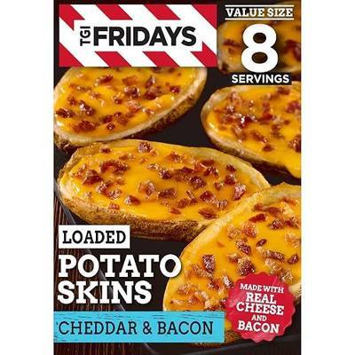 TGI Fridays Potato Skins Frozen Snacks, Loaded Cheddar & Bacon, 22.3 oz