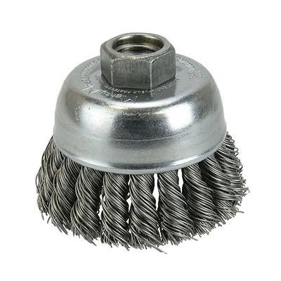 Weiler 13286 2-3/4" Single Row Knot Wire Cup Brush, .020" Steel Fill, 5/8"-11 UNC Nut, Made in the USA