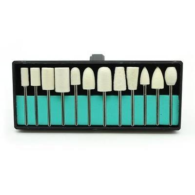 TEMO 12pc Assorted Felt Wool Bob Burr Polishing Grinding with 1/8 Inch Shank for Dremel Rotary Tools