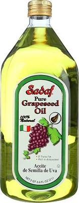 Sadaf Pure Grapeseed Oil - Grape Seed Oil for Cooking & Baking - Healthy Cooking Oil - High Smoking Point - Italian Cuisine - Kosher & Natural - 2L Bottle