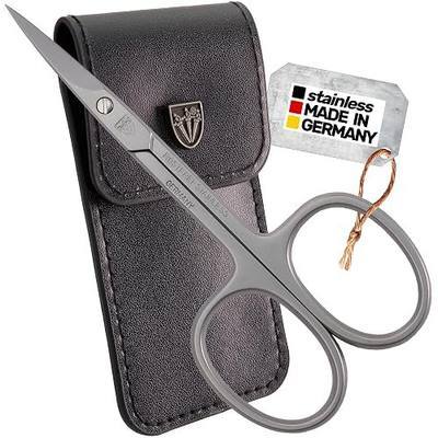 3 Swords Germany - brand quality STAINLESS STEEL INOX CURVED CUTICLE SCISSORS (1 PIECE) with case for manicure pedicure - nail care by 3 Swords - Made in Germany