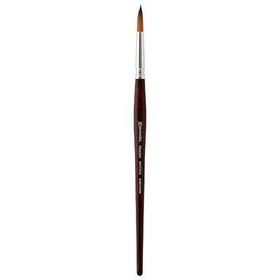 Escoda Art Products Escoda Prado Series Artist Watercolor & Acrylic Short Handle Round Paint Brush, Size 6, Synthetic Sable