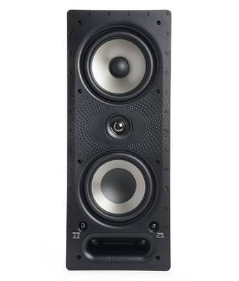 Polk Audio 265-RT 3-Way in-Wall Speaker - Vanishing Series | Fits Ceiling/Wall | High-Performance Home Stereo Speakers | Power Port & Paintable Grille - Black