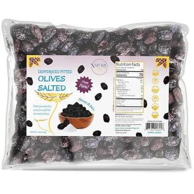 Natural Zing Organic Peruvian Black Olives | Dried Olives, Pitted for a Convenient Healthy Snack Alternative | Naturally Fermented & Organic | 8 oz Bag
