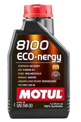 Motul 8100 ECO-nergy 5W-30 Full Synthetic Motor Oil with Advanced Low-Friction Formula – ACEA A5/B5 & API SP Approved for Ford, Jaguar Land Rover, VW & European Applications – 1 Liter