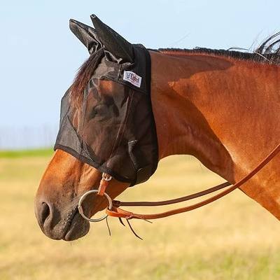 Cashel Quiet Ride Horse Fly Mask with Ears, Black, Horse