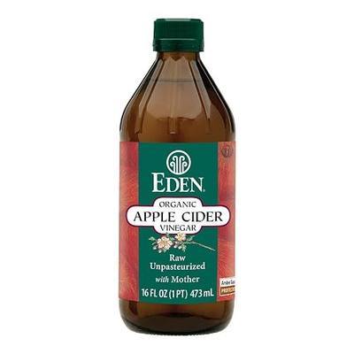 Eden Organic Apple Cider Vinegar, Raw, Unpasteurized with Mother, 16oz Glass