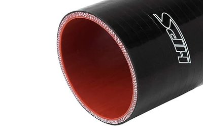 HPS HTSC-100-BLK Silicone High Temperature 4-Ply Reinforced Straight Coupler Hose, 100 PSI Maximum Pressure, 3" Length, 1" ID, Black