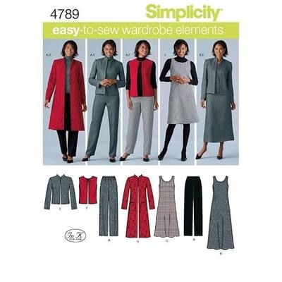 Simplicity S4789 Women's Plus Size Jacket, Vest, Pants & Jumper Sewing Pattern, Sizes 10-18