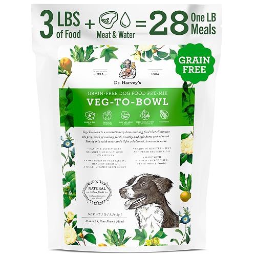 Dr. Harvey's Veg-to-Bowl Dog Food, Human Grade Dehydrated Base Mix for Dogs, Grain Free Holistic Mix (3 Pound) | Dehydrated - Holistic Mix