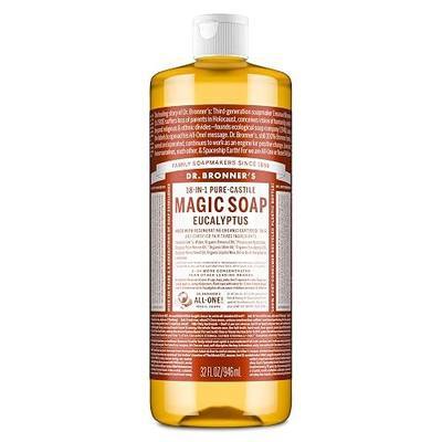 Dr. Bronner's Pure-Castile Magic Soap Liquid (Eucalyptus, 32 Ounce) - Made with Regenerative Organic Certified Oils, 18-in-1 Uses: Face, Body, Hair, Laundry, Pets and Dishes, Concentrated, Vegan