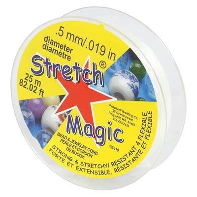 Stretch Magic Elastic Beading Cord – Clear Color, 0.5mm in Diameter, 25-Meter (82 ft) - Easy to Knot, Strong & Stretchy String for Making Beaded Jewelry