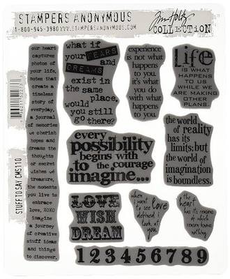 Stampers Anonymous Tim Holtz Cling Stamps 7"X8.5", Stuff 2 Say
