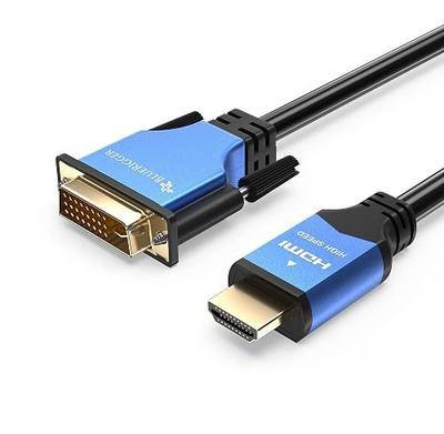 BlueRigger DVI to HDMI Adapter Cable 6FT (High-Speed, Bi-Directional, Gold Plated Male to Male, 1080p) - HDMI to DVI Cable for Raspberry Pi, Roku, Xbox, PS5/PS4/PS3, Graphics/Video Card, Monitor HDTV