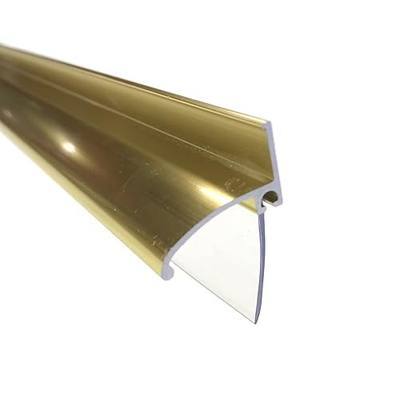 Gold Framed Shower Door Replacement Bottom Deflector with Vinyl Sweep and Pre-applied Mounting Tape, 30 inch Long, Stop Shower Leaks