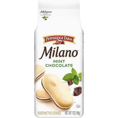 Pepperidge Farm Milano Mint Chocolate Cookies, 7 OZ Bag (15 Cookies)